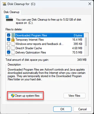 Clean temporary files and perform disk cleanup