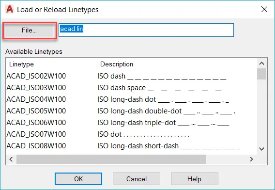 Importing simple linetypes