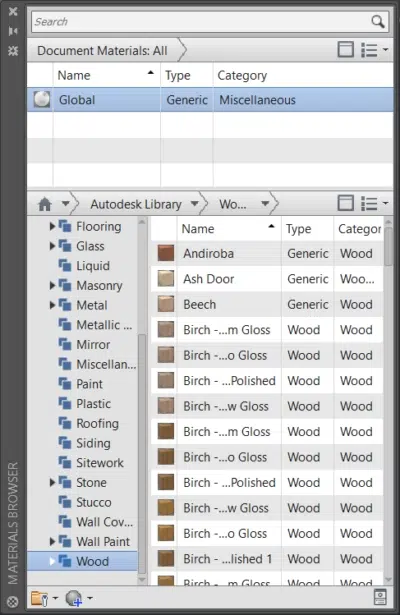 Finding the material library