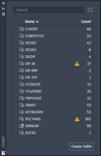 block count in autocad