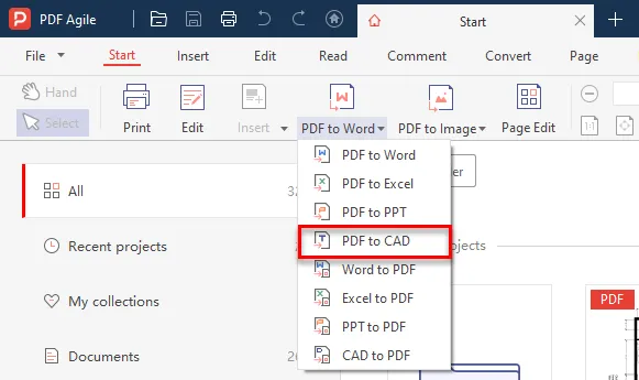 Converting PDF to DWG using PDF Agile