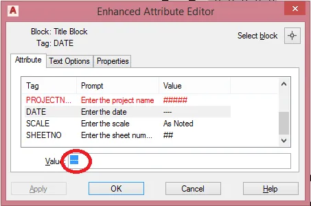 Using Title block template