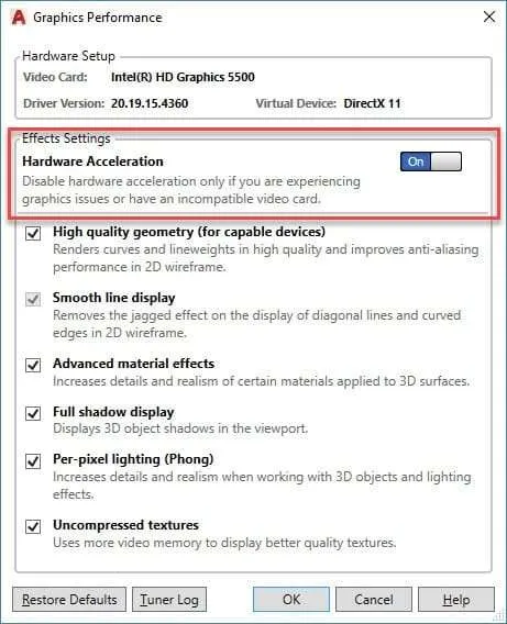 Set up hardware acceleration