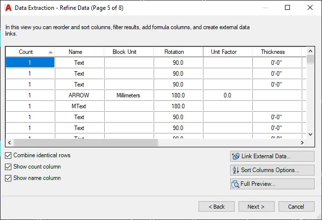 Data Extraction Table