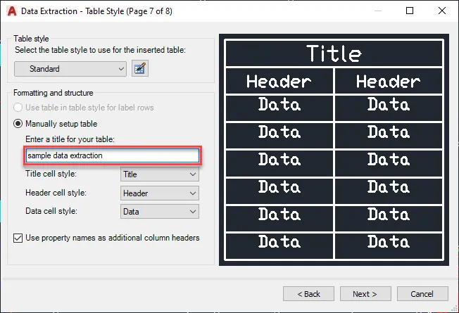 Data Extraction Table