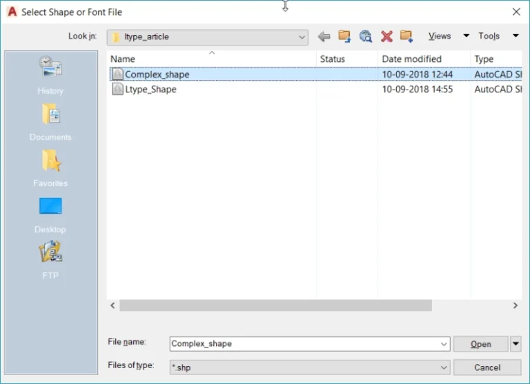 Importing linetype containing Shape